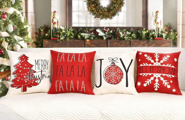 4 Kit Capas De Almofada De Natal