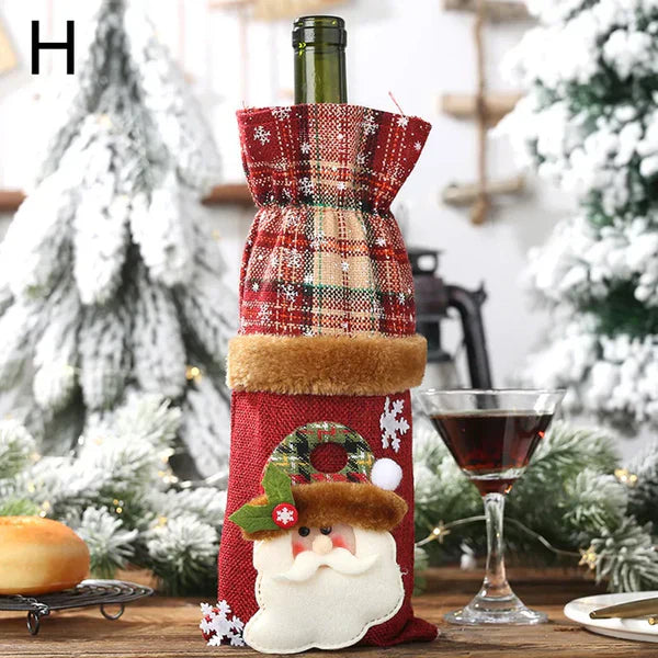 Decoração para Garrafa De Vinho De Natal