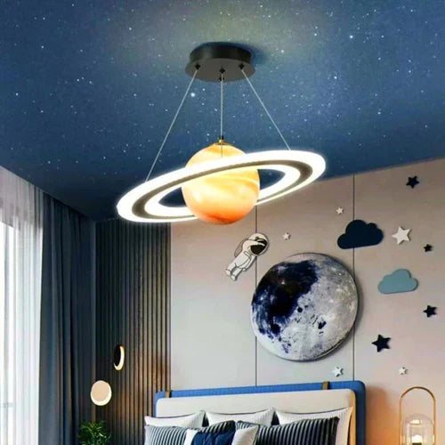 Lustre Decorativo Orbital Saturno LED