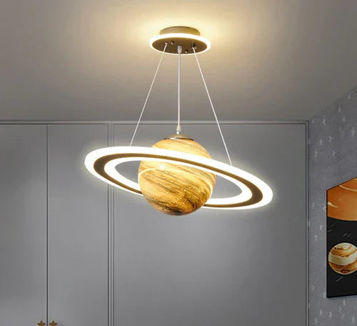 Lustre Decorativo Orbital Saturno LED