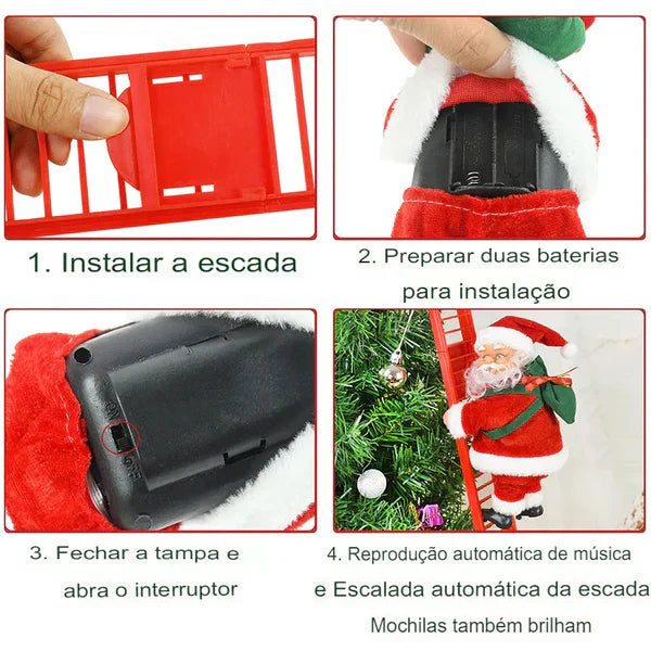 Papai Noel Elétrico com Música e Movimento - Decoração de Natal